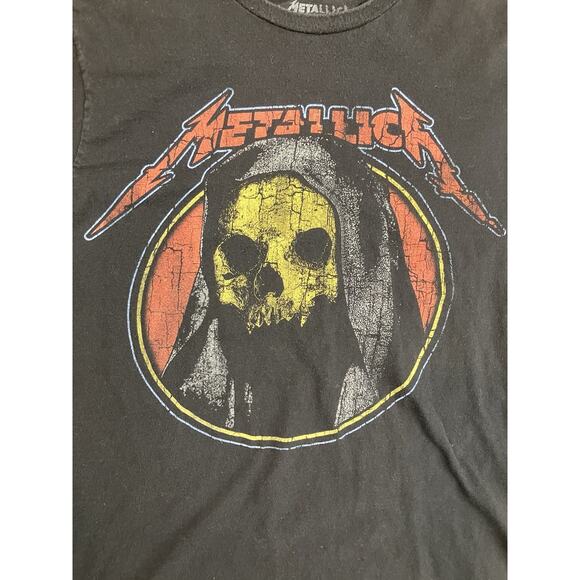 Metallica Tshirt Skull With Hood Graphic Crewneck T-Shirt Men’s Size M - Picture 3 of 5